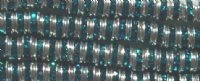 10 4.5mm Silver Rondelles with Teal Rhinestones